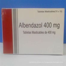 Alta calidad Albendazole Tabletas 400mg